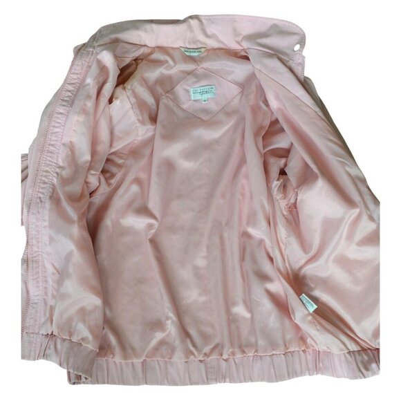 Vintage 80s Van Heusen for Her Pastel Baby Pink Sports Jacket Hidden Hood Size M - Picture 5 of 13